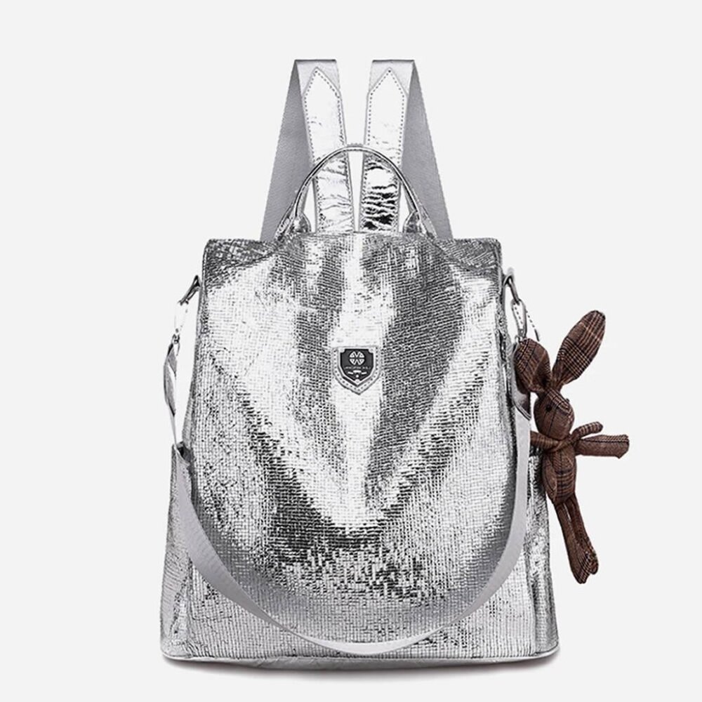 Silver Metallic Bling Backpack